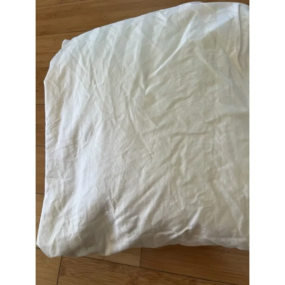 Wamsutta 100% Cotton Queen Flat Sheet Cream Damask Striped